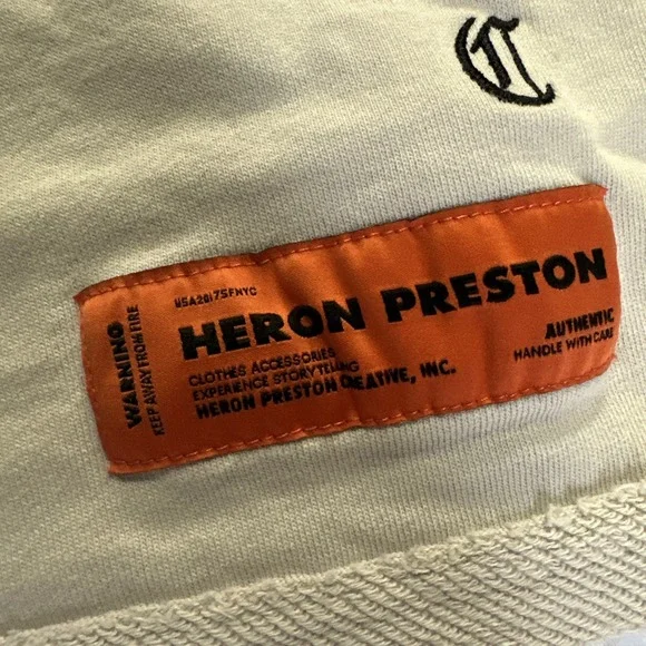 Heron Preston HSHNYC Organic Cotton Shorts Large Drawstring Beige Performance - Picture 6 of 16